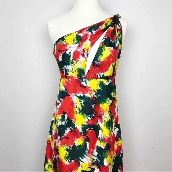 Paula Hian Designer Silk Dress One Shoulder 4 NWT - Picture 3 of 8